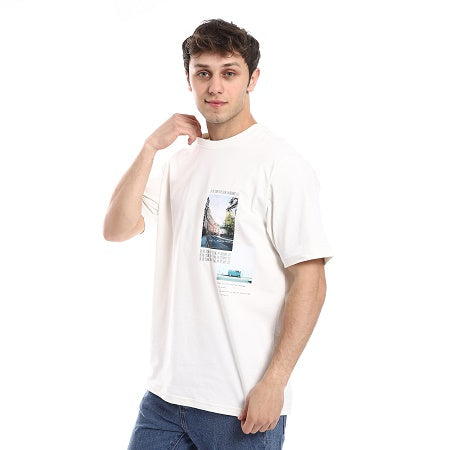 Mens Cotton T-Shirt - Classic And Comfortable Casual Tee - White