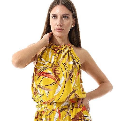Womens Viscose Jumpsuit- Yellow
