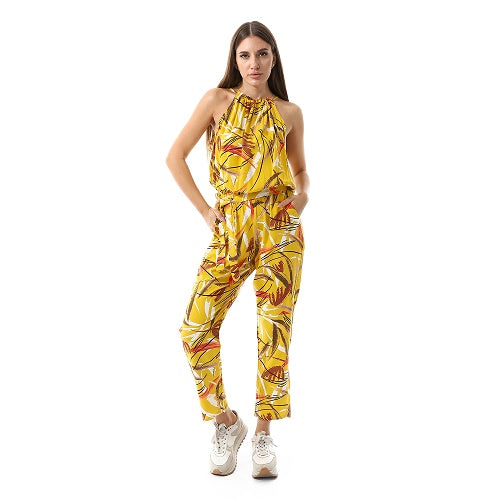 Womens Viscose Jumpsuit- Yellow