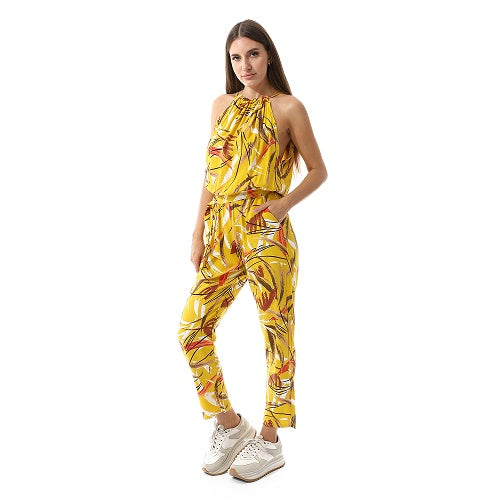 Womens Viscose Jumpsuit- Yellow