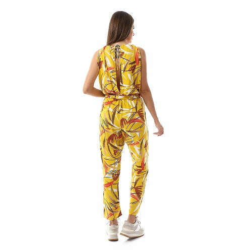 Womens Viscose Jumpsuit- Yellow