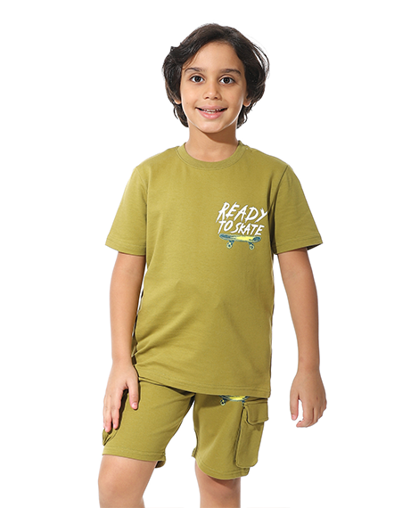 Printed Cargo Shorts Set for Boys – Summer Melton Vibes