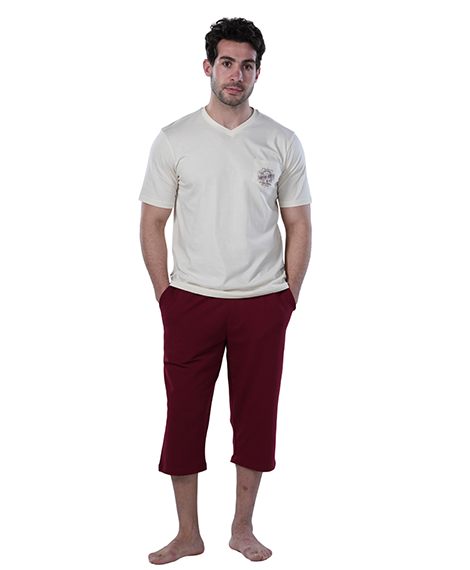 Men's Burgundy Pajama Set
