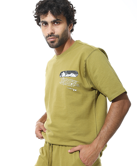 Men's Set Casual Cargo Shorts Set – Print T-Shirt