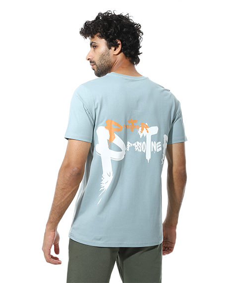 Men's Regular Fit Mint T-Shirt with Printed