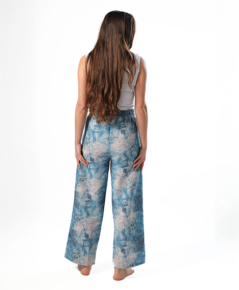 Wide Leg pants, full elastic waist - Navy