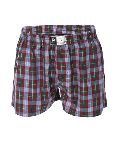 Men's Plaid Boxer, Stylish Comfy Made Cotton - Dark Green