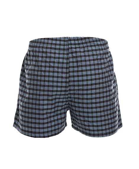 Men's Plaid Boxer, Stylish Denim Blue Comfy Made Cotton