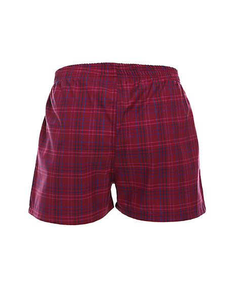 Men's Cotton Plaid Boxer Stylish Comfy - Burgundy