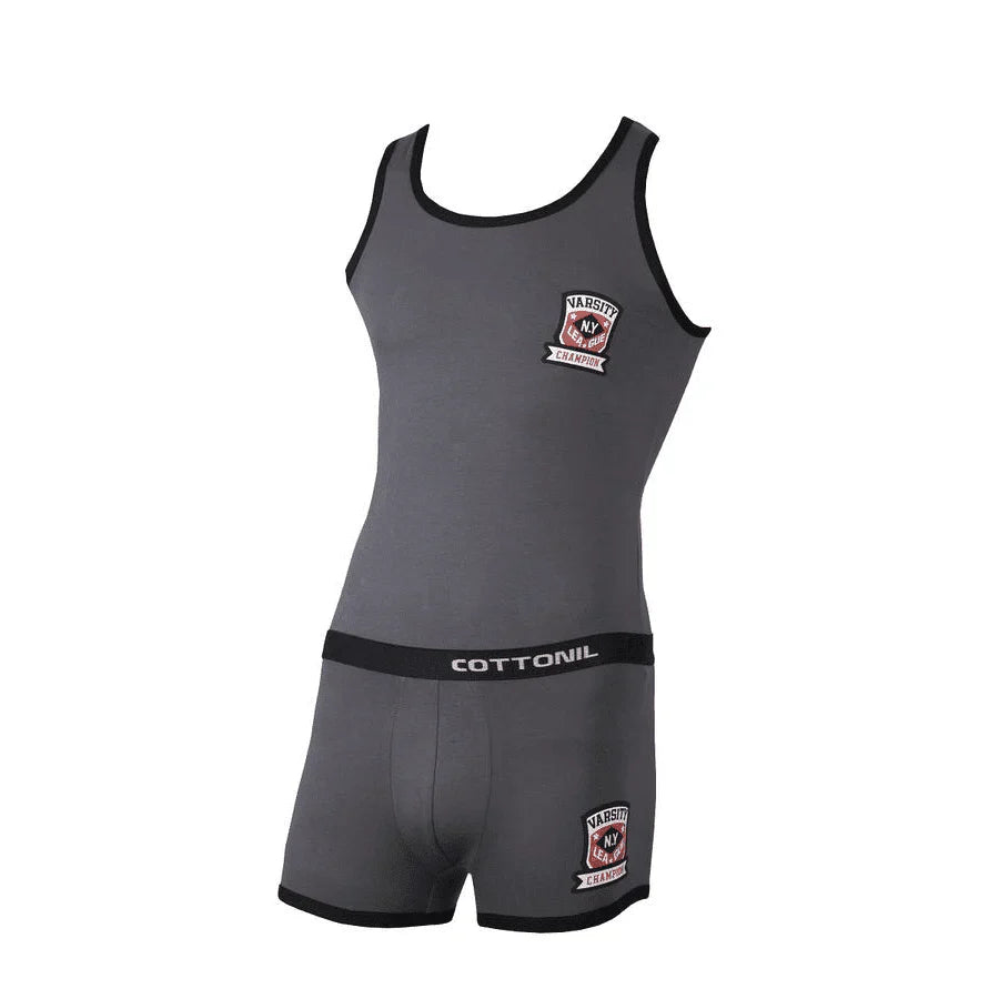 Sleeveless Relax + Boxer, Set - Dark Gray