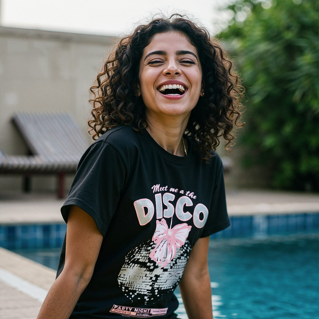 Women's Black "Meet Me at the Disco" Graphic T-shirt