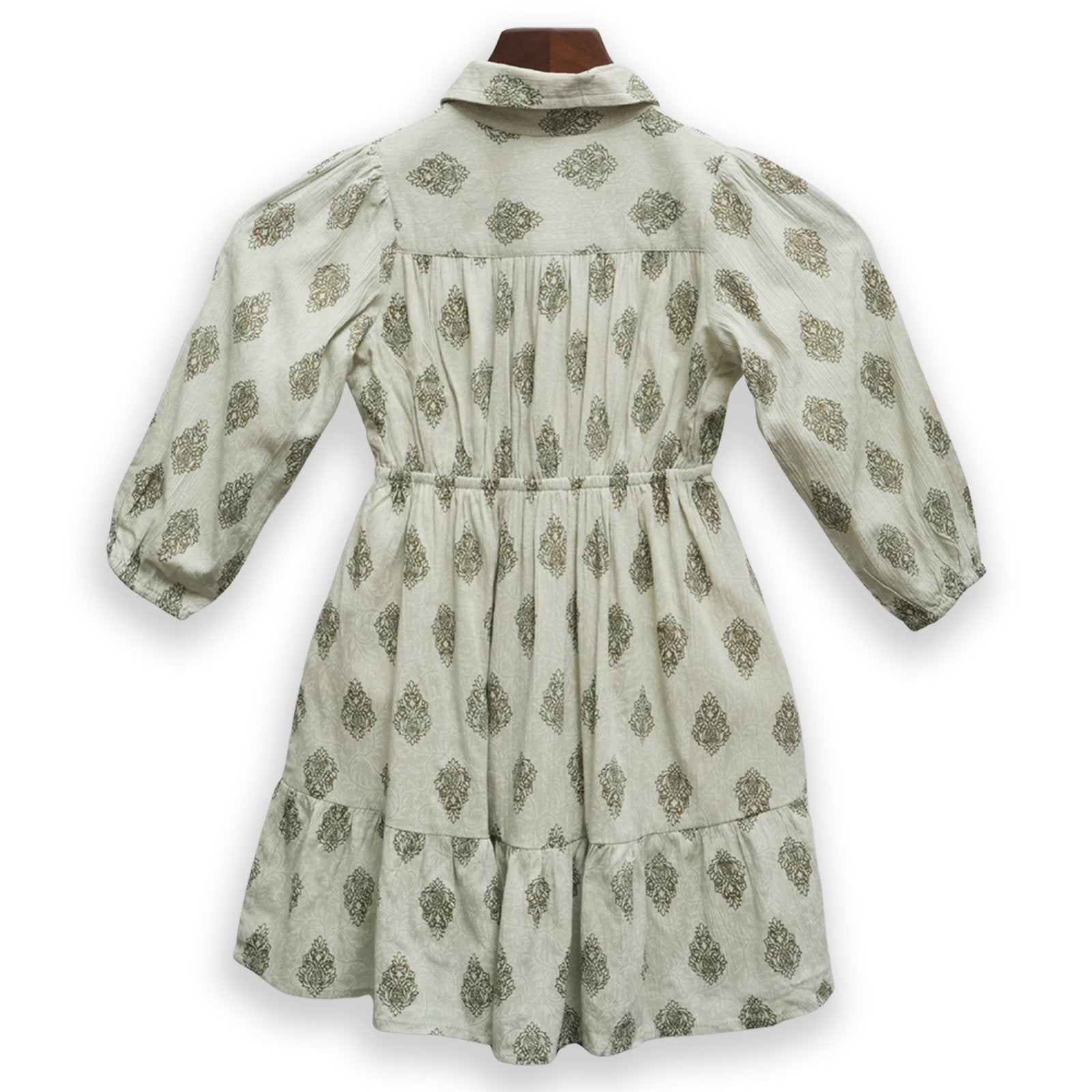 Leaf Print Collared Dress