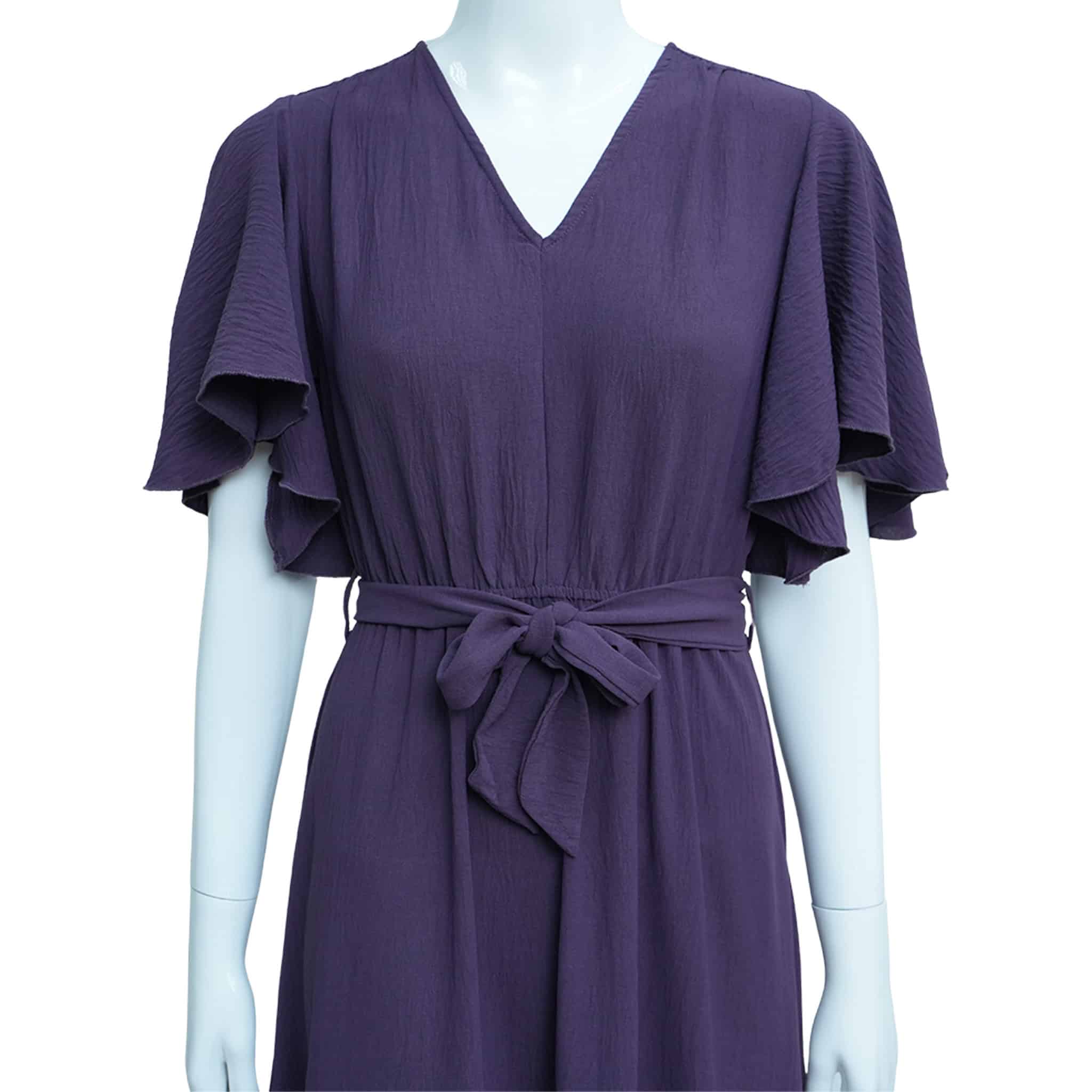 Amethyst Tiered Maxi Dress - Flutter Sleeve