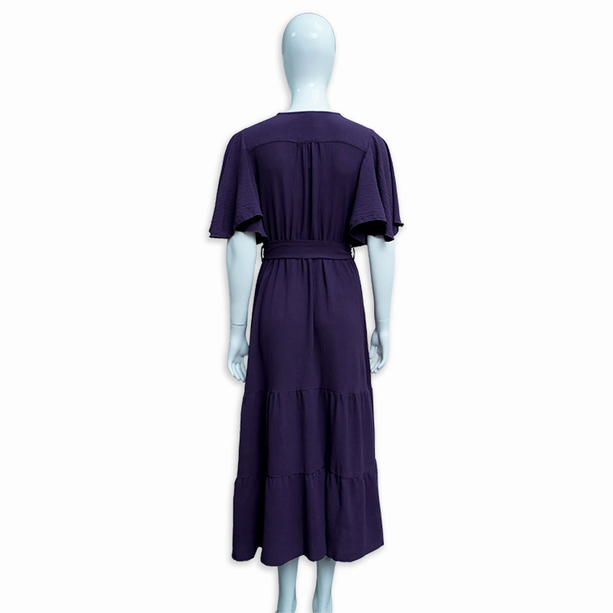 Amethyst Tiered Maxi Dress - Flutter Sleeve