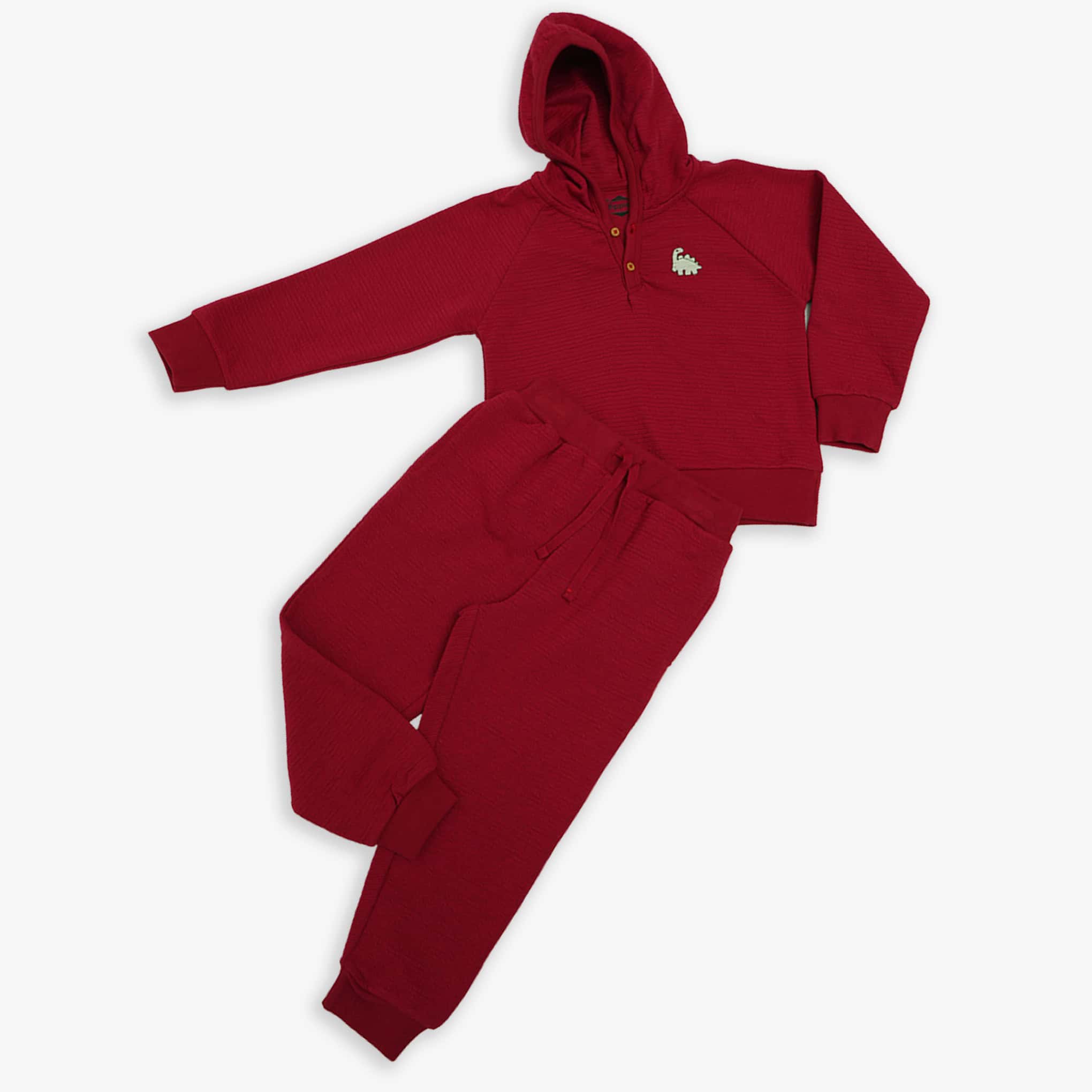 Bold Red Hooded Tracksuit Set