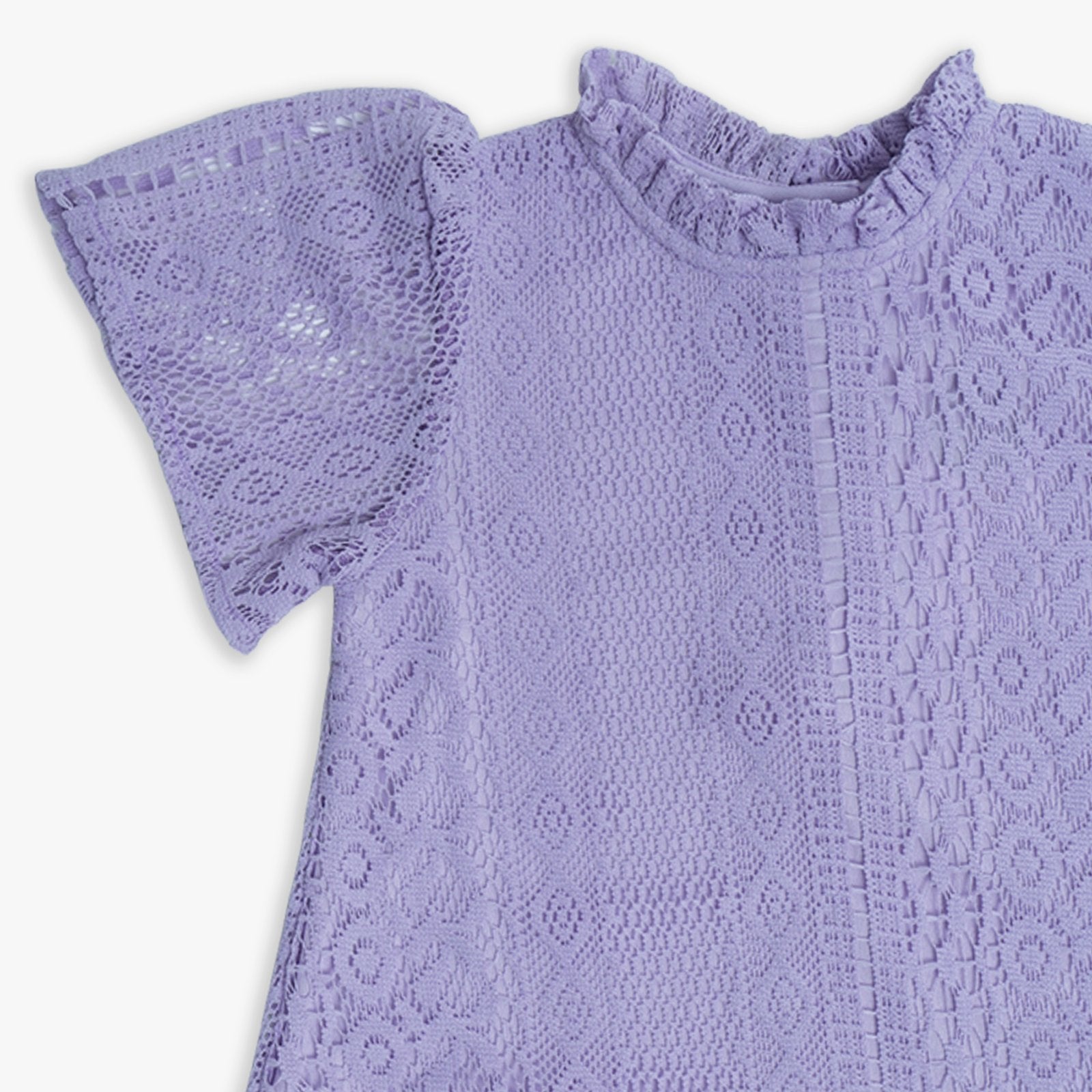 Lilac Lace High Neck Dress