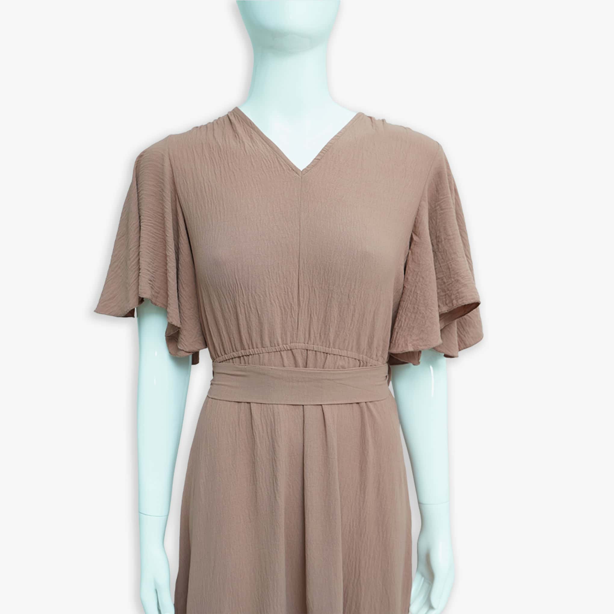 Tiered Maxi Dress - Flutter Sleeve