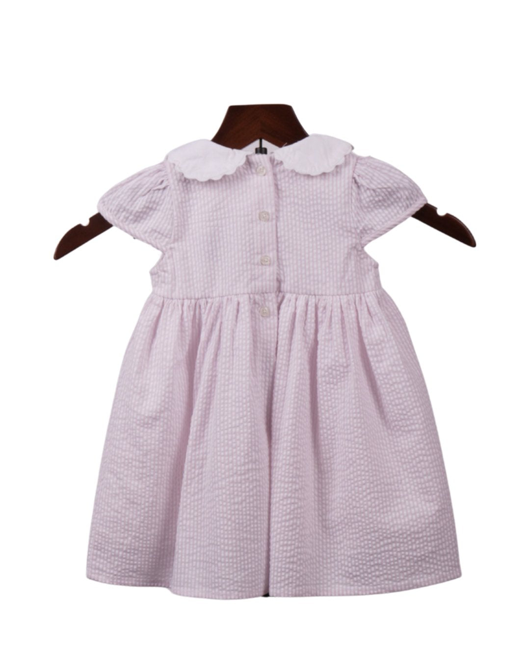 Sweet Pink Smock Frock with Floral Collar