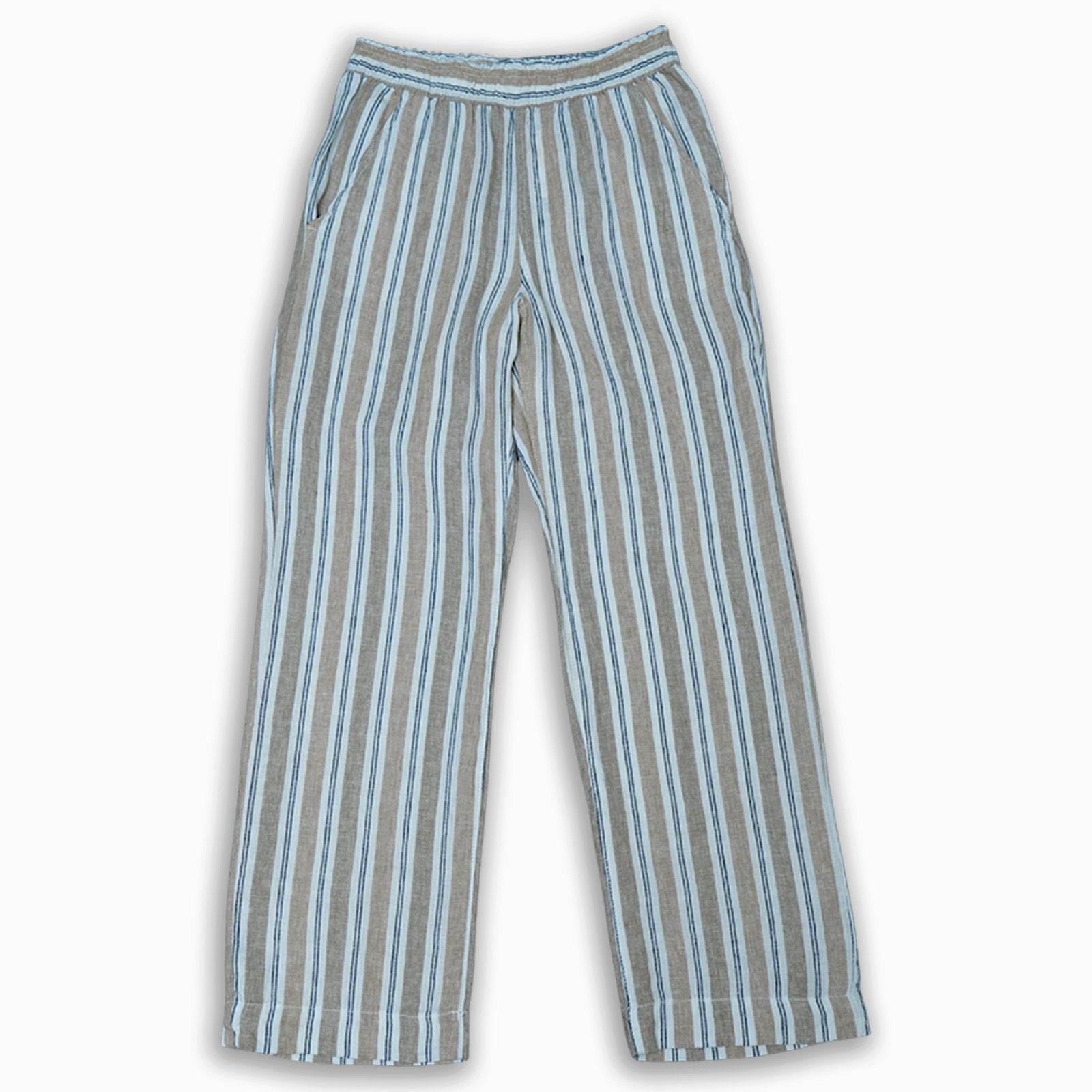 Stripe Linen-Blend Palazzo Pants