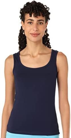 Women Tank Top Wide Strap - Navy Blue