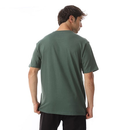 Mens Cotton T-Shirt - Casual and Comfortable - Dark Green