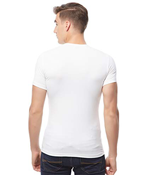Undershirt (V) Cotton Stretch White