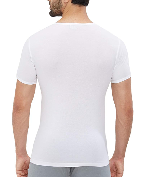 اندر شيرت رجالي داخلي (U) قطن استريتش - أبيض