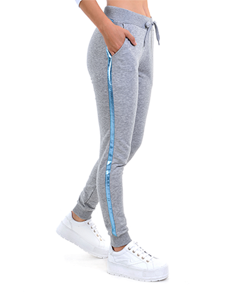 Joggy- 6599 Womens Casual Sweatpants - Grey/Blue