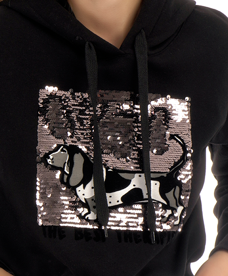 Joggy - 7629 Winter Sweatshirt For Women - Black