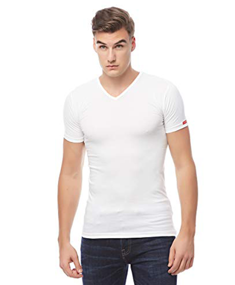 Undershirt (V) Cotton Stretch White