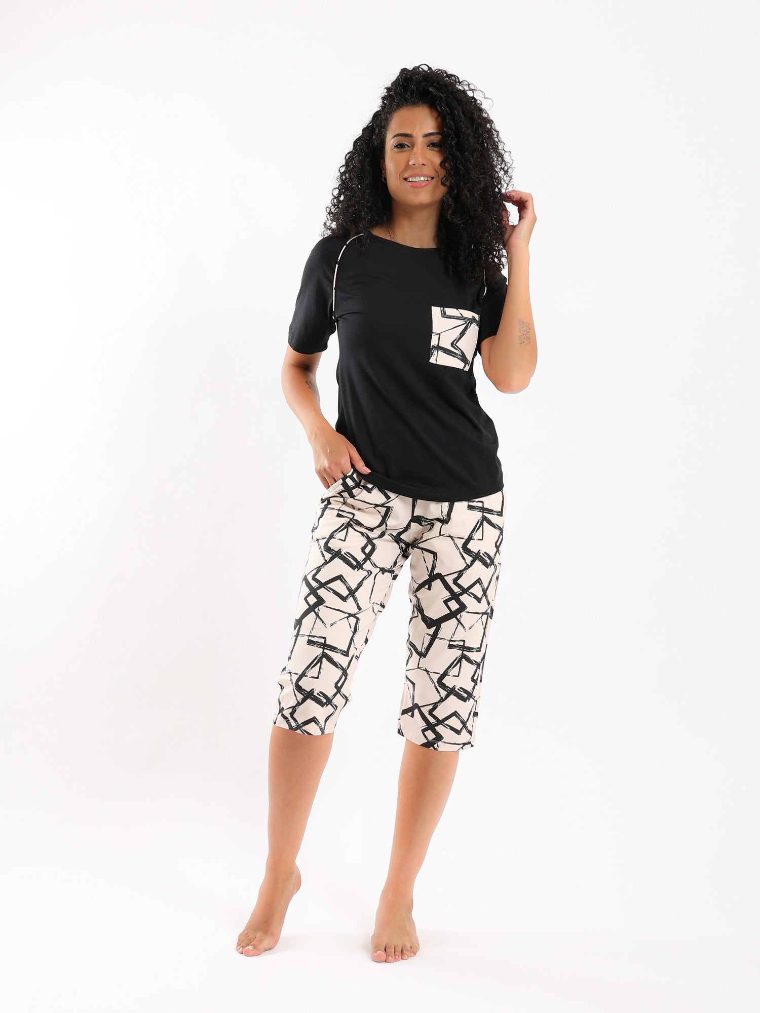 Womens Capri Pajama Set