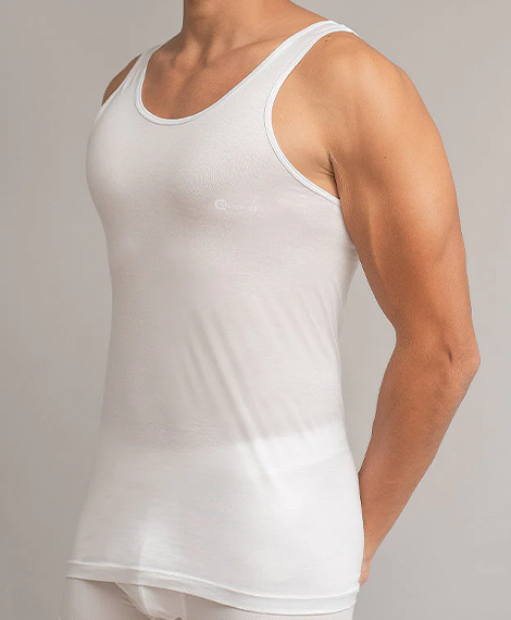 Sleeveless Mercerise White For Men