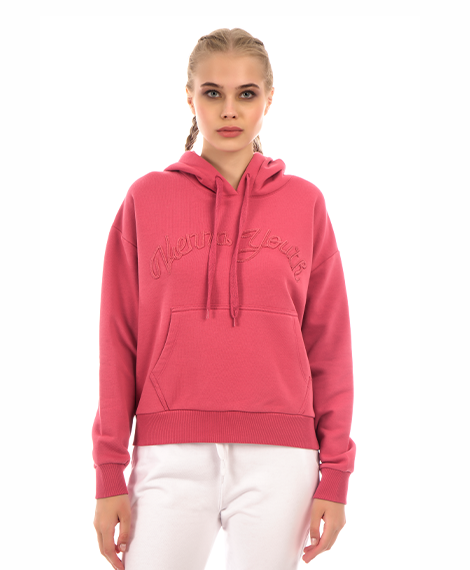 Joggy 7657 Womens Winter Sweatshirt with hoodie Fuchsia