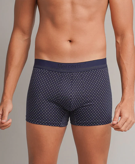 Boxer Mercerise Printed Navy