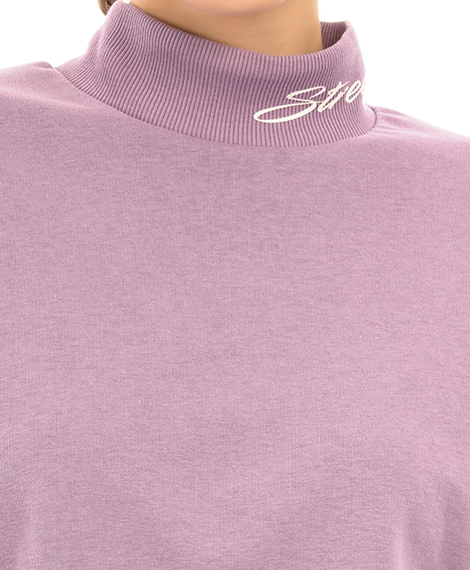 Joggy- 7653 Womens high neck casual winter sweatshirt - Lavender