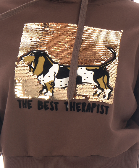 Joggy - 7629 Winter Sweatshirt For Women - Brown