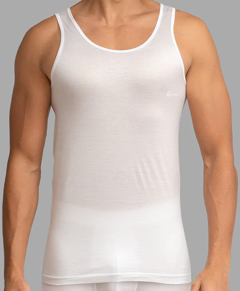 Sleeveless Mercerise White For Men