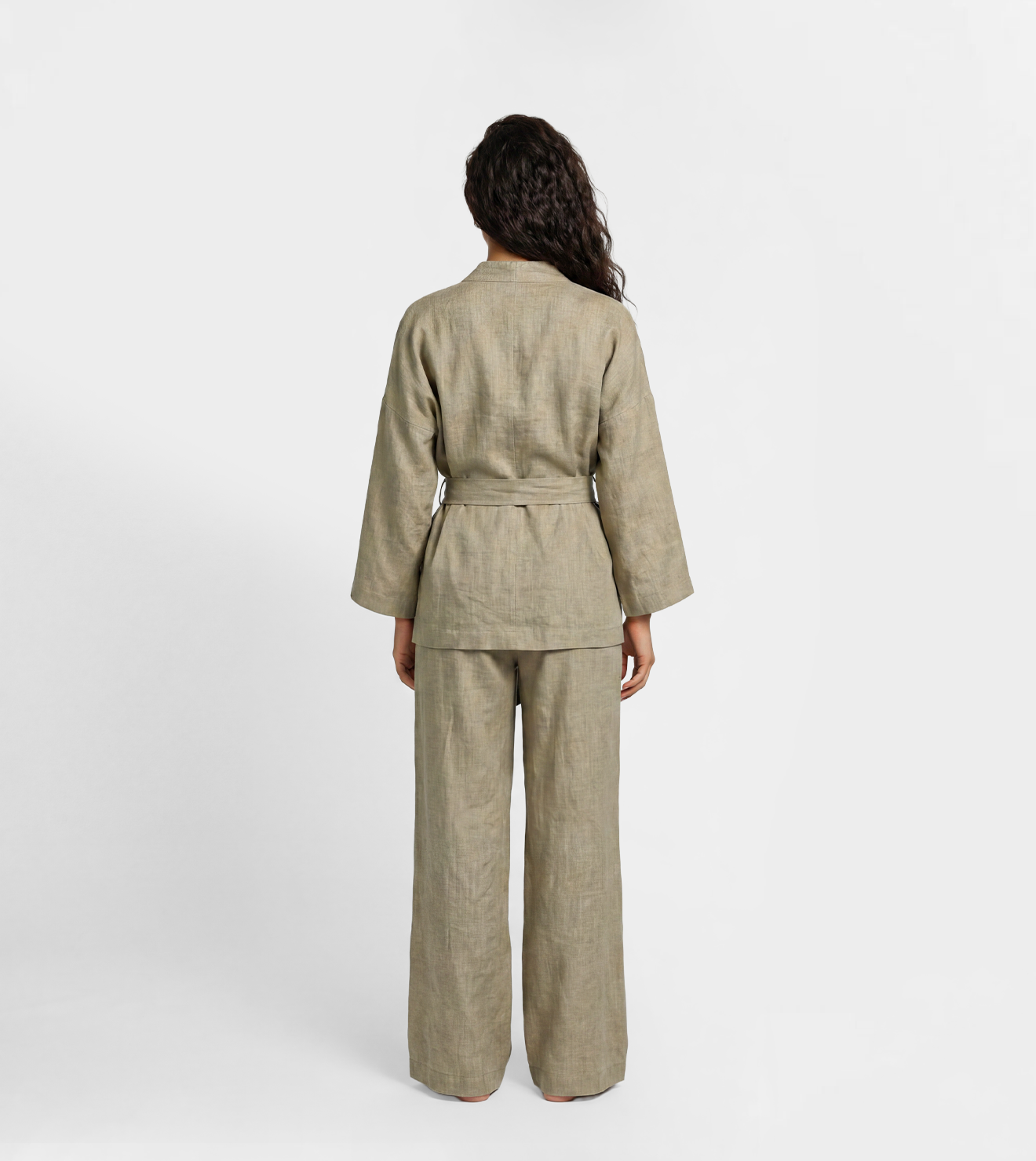 Women Kimono Cardigan & Wide Leg Pants Lounge Set