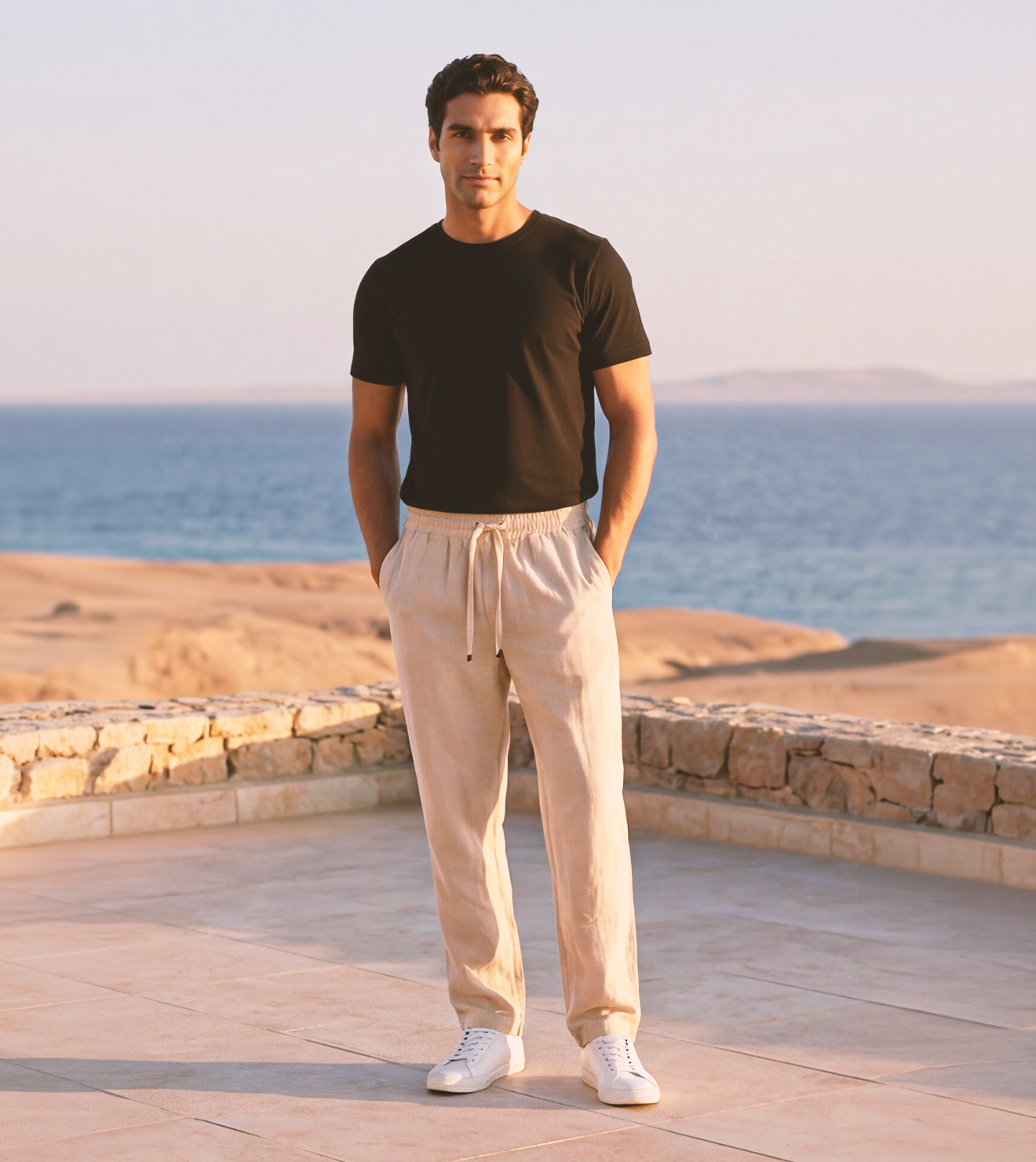 Men Relaxed Linen Pants