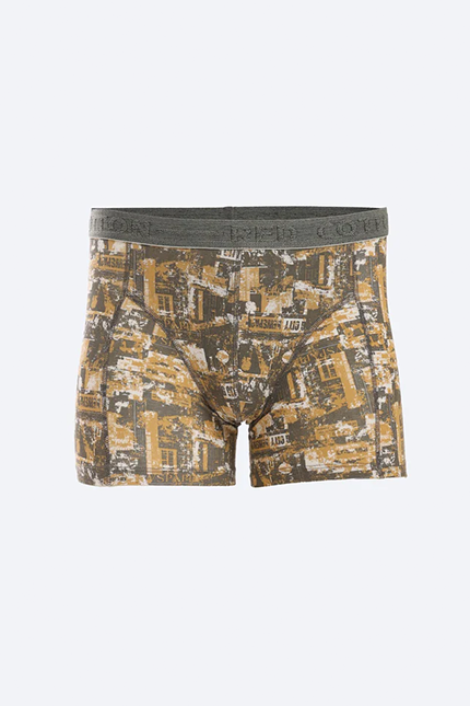 Printed Boxer For Men - Mustard