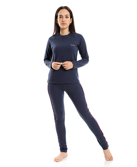 Red Cotton - Thermal Set Padded Inside -Navy