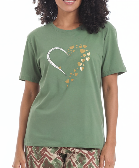 Women’s Strawberry Print Pajama Set – Casual Cotton Loungewear