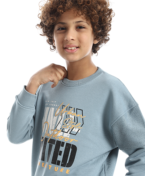 Boy Oversize Fit Crew Neck Printed Sweatshirt