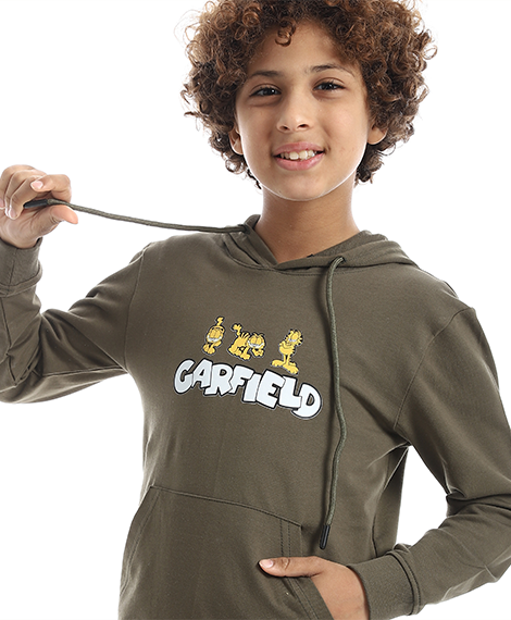 Boys' "Garfield" Graphic Hoodie & Joggers Autumn Set