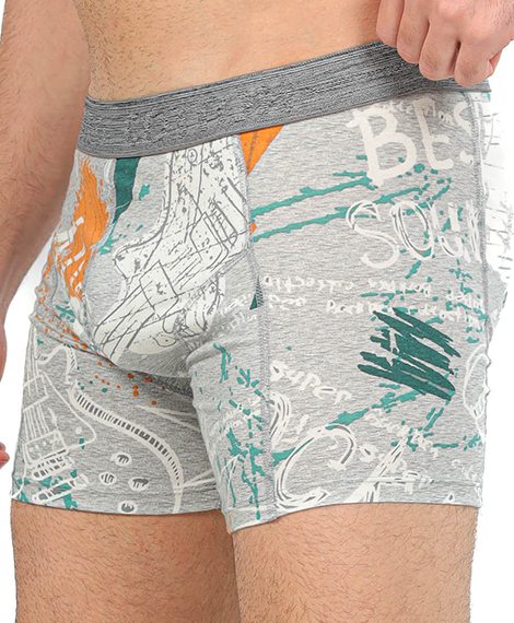 Boxer For Men Printed - Grey