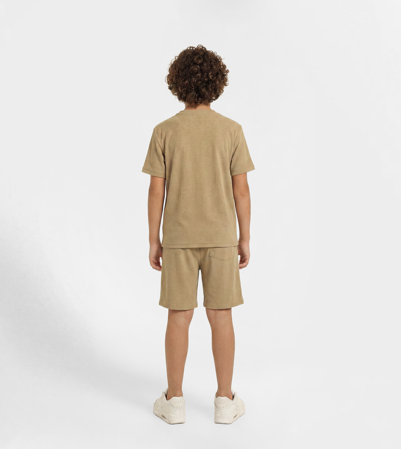 Boy Jacquard Short Set - Beige
