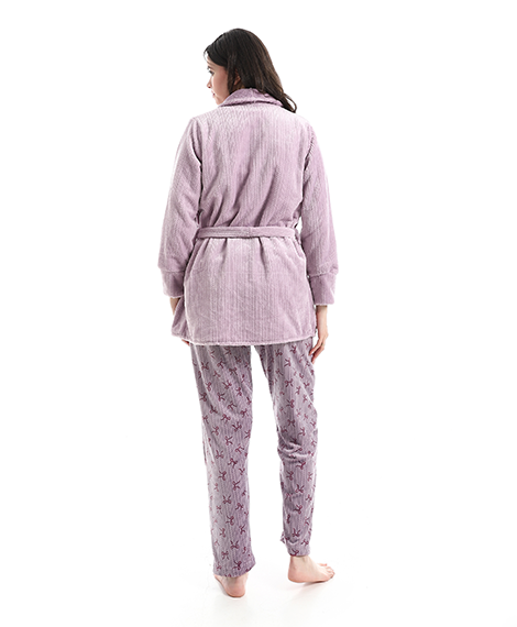 The Lavender 3-Piece Robe & Pajama Set