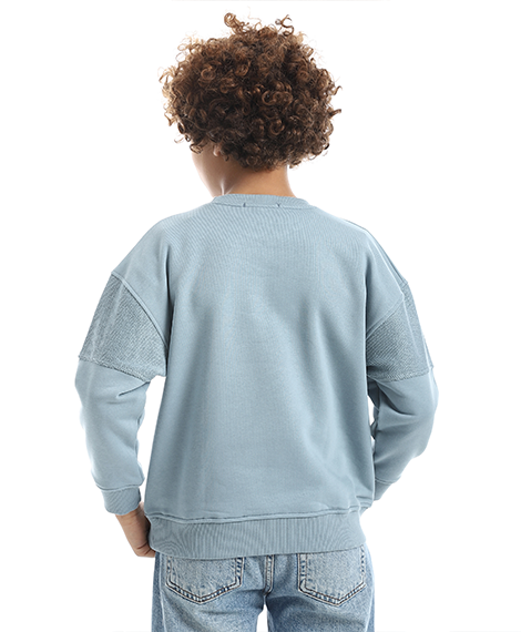 Boy Oversize Fit Crew Neck Printed Sweatshirt