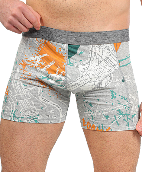 Boxer For Men Printed - Grey