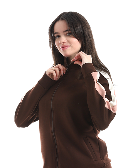 Women’s Retro-Sport Zip-Up Tracksuit Set